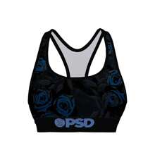 X Bronny - Steel Floral Black/Blue Women's Sports Bra 4224T1094 - 黑色 - 查看 1