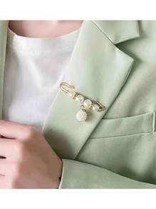 6/12/18/20 Stücke Kunstperlen Taillenknöpfe, süße Broschen, Kunstperlen Broschen, einstellbare Hosen Knöpfe, Legierung Hosen Taillenclips, einstellbare Kleidung Straffzieher, Multi-Größe, Mode Accessoires - Weiss - Übersicht 4