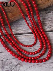 1條西部牛仔風格多彩珍珠項鍊，可自由配色 - 項鍊 - 查看 2