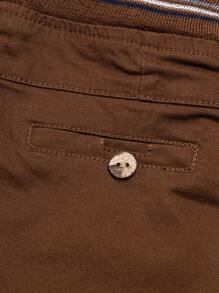 Young Boys Elastic Waist Embroidery Design Casual Woven Shorts - Coffee Brown - View 7