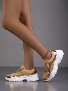 2024 Summer Women's Mesh Shoes - Fashionable, Versatile, Shiny Finish, Lightweight, Comfortable, Breathable, Thin Sole Sneakers