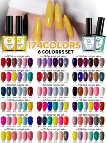 XEIJAYI XEIJAYI 6Pcs 7.3Ml Nail Gel Polish Set UV LED Soak Off Gel Polish: Get Creative With Colorful Mousse Gel Nail Polish For Home Salon Nail Art DIY For