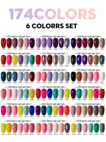 XEIJAYI XEIJAYI 6Pcs 7.3Ml Nail Gel Polish Set UV LED Soak Off Gel Polish: Get Creative With Colorful Mousse Gel Nail Polish For Home Salon Nail Art DIY For