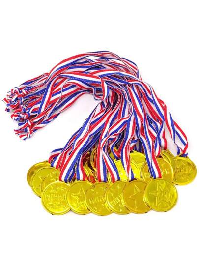 5/10/15/20/30 pezzi Medaglie doro in plastica premio vincitore per sport, giochi e competizioni