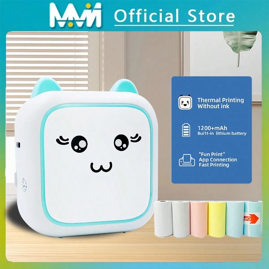 Mini Pocket Wireless Bluetooth Thermal Printer For Printing Photos, Text, Labels, Stickers And Adhesive - C25-blue - View 1