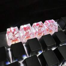 1 pieza Tecla de flor de resina ABS transparente hecho a mano para teclado mecánico, diseño OEM de altura R4 - Mejora tu experiencia de escritura - Multicolor - Ver 10
