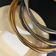 1pc Fashionable And Simple Gold/Silver Snake Bone Chain Collar Necklace For Women Suitable For Daily Wear - Make a Collar - View 9