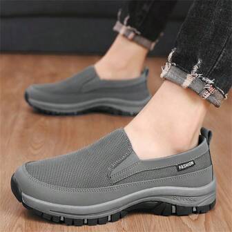 Men's Slip-On Canvas Loafers, Outdoor Leisure Anti-Skid Sports Flat Walking Boat Shoes