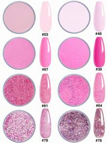 Gelhr 30g浸膏粉末，夏季淺粉溫暖色調，浸膏粉自製沙龍禮物適用於女性，不需使用美甲燈固化，適用於指甲自製沙龍，適用於年輕女性 - 彩色 - 查看 5