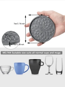 5pcs/Set PVC Ling-Shaped Anti-Slip Mat, Cup Holder Pad For Car, Insulation Mat For Water Cups, Heat Resistant Mat For Home - Multicolor - View 4