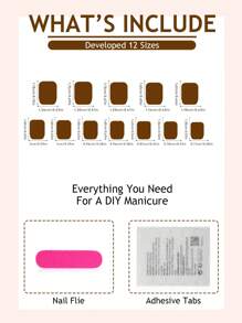 24Pcs Short Square Press On Nails Pink Purple Fake Nails Sparkling Diamond Design Luxurious Sweet Style Glossy Full Cover False Nails For Women And Girls - Includes Nail File & Jelly Adhesive Nail Supplies Nails - Multicolor - View 6