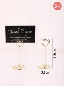 5pcs/10pcs Mini Table Number Holders, Gold Round Menu Card Clip, Great For Weddings, Birthdays, Anniversaries, Parties, Table Place Cards, Wire Picture Frames, Desk Photo Holder, Table Decorations, Back To School Valentine Day