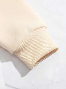 MURAMASA Hombres Capucha escultura con con estampado de figura con bolsillo de canguro con cordón con forro térmico - Caqui - Ver 4