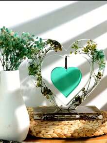 1入DIY水晶膠模具，中空心型相框，適用於水泥、石膏和樹脂工藝和家裝飾婚禮佈置 - 白色 - 查看 7