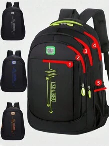 Mochila de gran capacidad en versión coreana para estudiantes masculinos de secundaria y preparatoria, mochila escolar de ocio y viaje de tela oxford, suministros escolares, bolsa de Navidad, multiusos, casual, vacaciones, viajes, gimnasio, regreso a la escuela, playa, laptop, deportes, senderismo, fin de semana, primavera