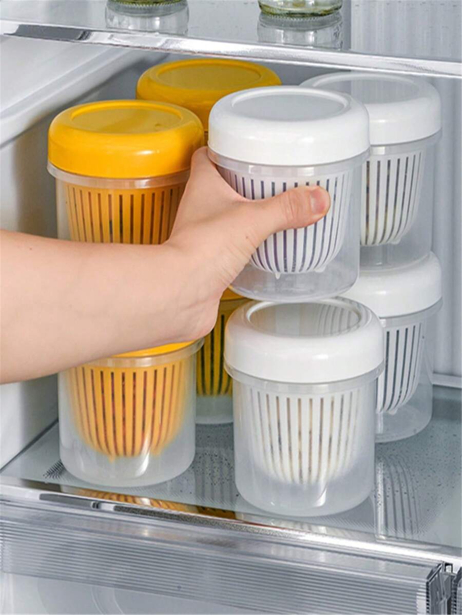 EasyDrain Transparent Onion & Garlic Storage Containers Leakproof, Reusable Plastic Food