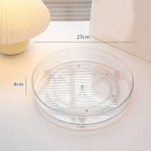 1 个圆形垂直可旋转化妆品收纳架、浴室台面收纳架和收纳架、梳妆台收纳架、化妆品收纳架 - 無色 - 查看 8