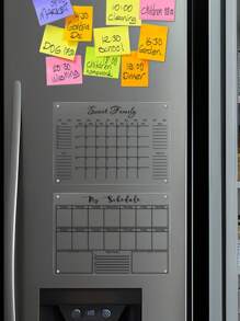 1pc Acrylic Magnetic Dry Erase Board, Fridge Calendar/Weekly Planner, Magnetic Clear Refrigerator Memo/Message/Reminder Board, Wall Hanging Display Board For Home Best Gifts Birthday