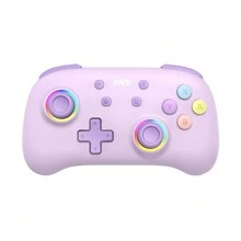 IINE Candy Pop 迷你控制器兼容 Switch/Android/IOS/PC，具有 NFC Amiibo 功能、双马达隆隆声涡轮和宏功能、RGB 圆形灯、6 轴运动感应 - 馬卡龍色系 - 查看 6