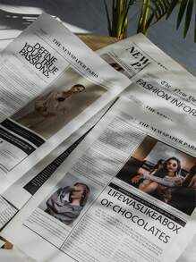 2Pcs English Newspaper Photography Props Fashion Clothing Home Decor Food Photography Background Props Flower Wrapping Paper Atmosphere Decoration Gifts Birthday Graduation