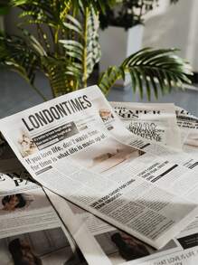 2Pcs English Newspaper Photography Props Fashion Clothing Home Decor Food Photography Background Props Flower Wrapping Paper Atmosphere Decoration Gifts Birthday Graduation
