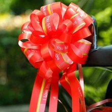 10 件装婚礼装饰丝带丝带缎带婚车司机丝带蝴蝶结开门把手装饰球形花、生日派对、派对、圣诞节装饰礼盒、礼品花包装蝴蝶结丝带 - 彩色 - 查看 3