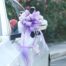 10 件装婚礼装饰丝带丝带缎带婚车司机丝带蝴蝶结开门把手装饰球形花、生日派对、派对、圣诞节装饰礼盒、礼品花包装蝴蝶结丝带 - 彩色 - 查看 4