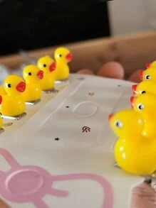 10 Pcs Cute Cartoon Duck Hair Clips - Plastic, One-Size-Fits-All, Hair Accessory - Multicolor - View 6