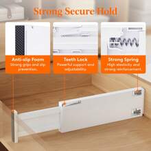 Drawer Dividers Plastic 4" High, 13.5-22" Adjustable Drawer Organizers For Clothes, Expandable Dresser Separators In Bedroom/Bathroom/Kitchen/Fridge/Office Organization And Storage Halloween Decorations Halloween Costumes Autumn Decor Festival Decor - White - View 5