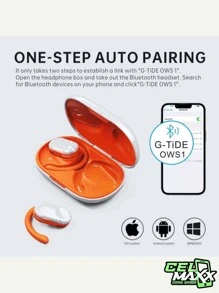 Audifonos bluetooth marca G-Tide ows1 sport impermeables de larga duracion 12hrs+ - Blanco - Ver 2