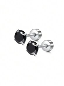 CIZME 2 piezas Pendientes de cartílago con circonita cúbica y ópalo plateado, anillos para el labio, joyería de piercing para cartílago/trago/hélice/concha, pendientes de cartílago/trago/hélice de acero inoxidable para mujer, pendiente de cartílago de 16G, pendientes de hélice con respaldo plano para cartílago, concha, joyería de piercing para mujer, pendientes de trago de 16G para mujer, pendientes de cartílago con respaldo plano de acero inoxidable, pendientes de botón con respaldo plano para labrete, concha, hélice, cartílago, trago, joyería de piercing