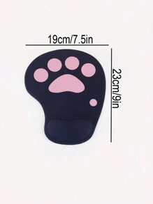 1 set composto da tappetino per mouse e poggiapolsi con motivo a zampina di gatto - Poggiapolsi per mouse 3D, dimensioni 9*7.6 pollici/22.86*19.3 cm, con supporto riempito in gel, tappetino da gaming ergonomico, superficie confortevole, base antiscivolo, utilizzabile anche come articolo per l'ufficio e per il rientro a scuola