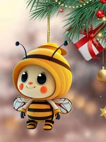 Lindo y divertido conjunto de abejas para decoración del auto, como colgante para el espejo retrovisor del auto, regalo de Navidad para decorar el arbolito - Multicolor - Ver 14