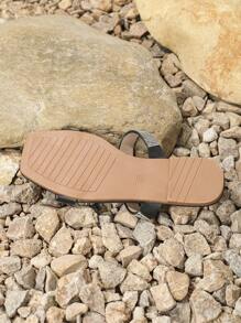 2024 Women's Fashion Flat Sandals, Rhinestone Slippers, Beach Leisure Shoes