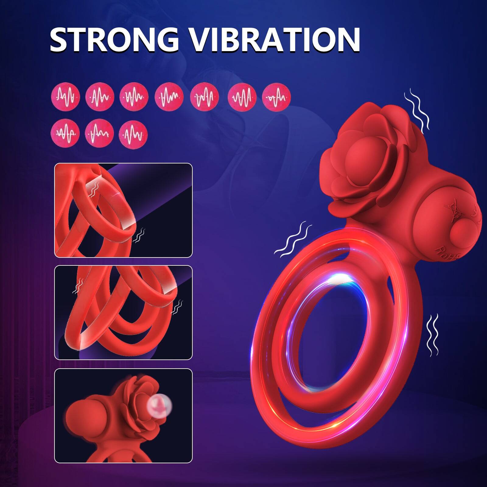 Sissy Platinum Orgasmic Vibrating Cockring main image 1