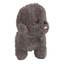 French Poodle Perro de Peluche Suave Juguete De Peluche Perrito Muñeco De Peluche Relleno 33 cm - Gris Oscuro - Ver 3