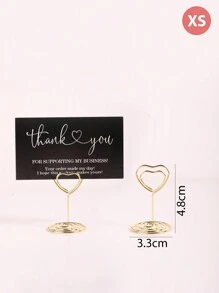 5pcs/10pcs Mini Table Number Holders, Gold Round Menu Card Clip, Great For Weddings, Birthdays, Anniversaries, Parties, Table Place Cards, Wire Picture Frames, Desk Photo Holder, Table Decorations, Back To School Valentine Day