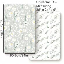 Pack N Play Sheets Fitted 2 Packs, Stretchy Ultra Soft Jersey Knit Pack And Play Sheets, Universal Fitted Portable/Mini Crib Mattresses Snug, Oliver Flora For Boy And Girl Love Valentine