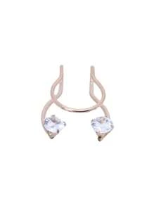 1pc Fashionable Stainless Steel Cone Shaped U Divider Fake Nose Ring Horseshoe Hoop Clip Jewelry - Multicolor - View 24