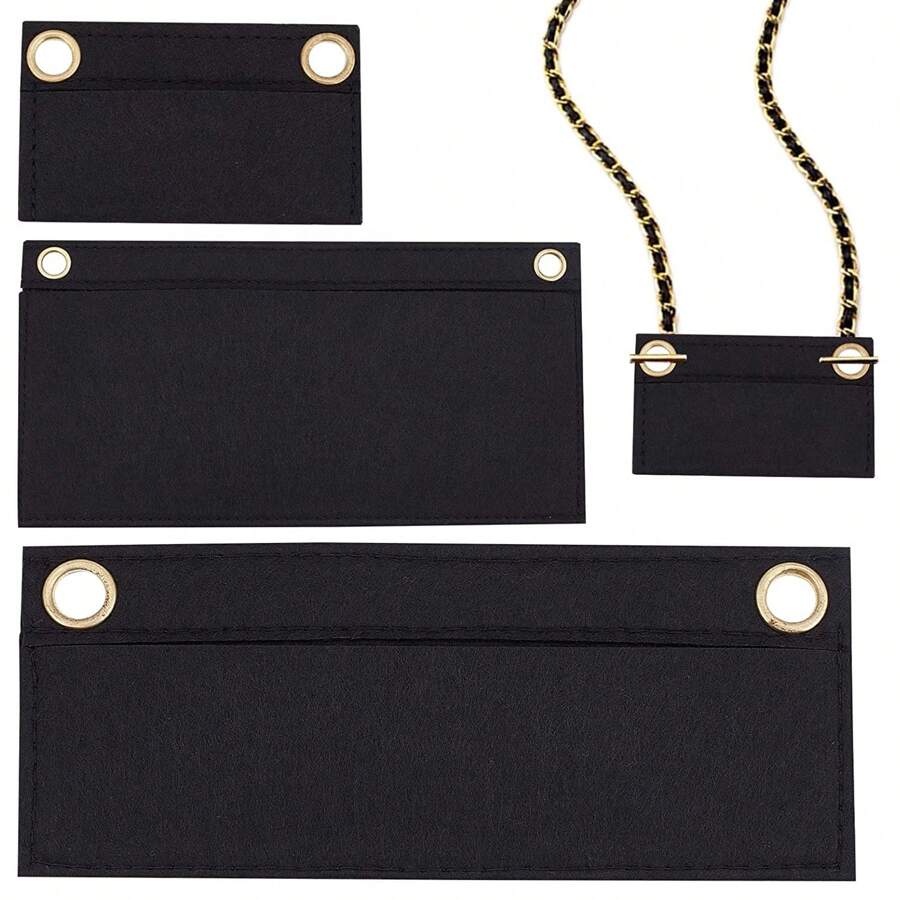 時尚毛氈背包收納袋插入迷你手提包收納袋內部斜挎包轉換套件女士信封包 - 黑色 - 查看 1