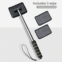 Scheibenwisch-Reinigungswerkzeug (1 Tuch, 3 Tücher, 5 Tücher) - Mikrofasertuch, Auto-Fensterreiniger Bürste - abnehmbarer Griff, Auto Glaswischer, Innenausstattung Zubehör, Auto Reinigungskit, Auto Fensterreiniger, Scheibenwischerreiniger