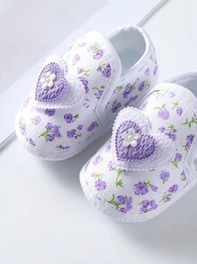 1 Paar Baby Mädchen schöne Ditsy Floral Weiche, atmungsaktive und bequeme Cartoon rutschfeste süße und niedliche Prinzessin Stil Fußbodensocken für frühe Bildung, Indoor-Kleinkind-Krabbeln und täglichen Gebrauch