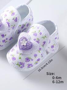 1 Paar Baby Mädchen schöne Ditsy Floral Weiche, atmungsaktive und bequeme Cartoon rutschfeste süße und niedliche Prinzessin Stil Fußbodensocken für frühe Bildung, Indoor-Kleinkind-Krabbeln und täglichen Gebrauch