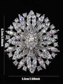 Rhinestone Decor Brooch - Silver - View 4