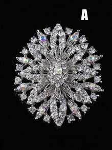 Rhinestone Decor Brooch - Silver - View 2