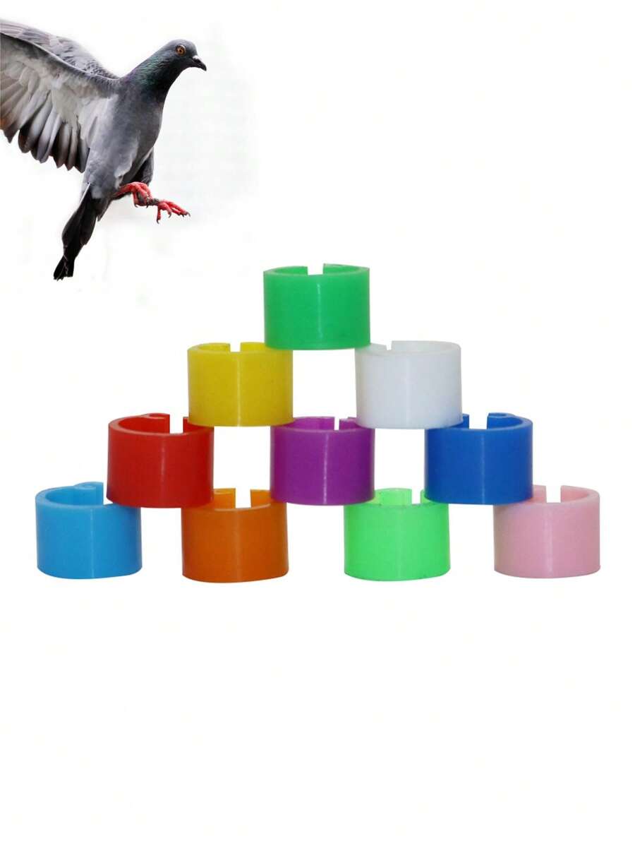 1000 chiếc Nhẫn chân chim bồ câu có lỗ mở 6 mm, không có dòng chữ, dễ nhận biết, màu sắc ngẫu nhiên - Thiết bị chim bồ câu đua - Nhiều màu - Xem 1