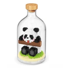 1 Set de Adorables Juguetes de Botella de Rompecabezas de Ensamblaje a Presión con Forma de Criatura de Mascota Panda, Diamante de Olla Caliente, Adecuado para Volver a la Escuela, Año Nuevo, Pascua, San Valentín, Cumpleaños, Regalos Festivos