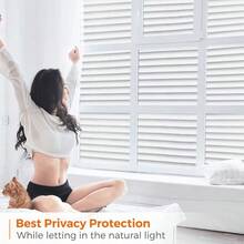 1 Roll 45cm X 500cm Opaque Horizontal Striped Window Film, White Stickers Sticker Personalised Stickers - White - View 3