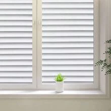 1 Roll 45cm X 500cm Opaque Horizontal Striped Window Film, White Stickers Sticker Personalised Stickers - White - View 1