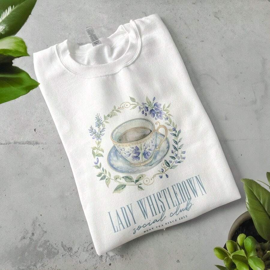 Lady Whistledown Social Club Sweatshirt, Lady Whistledown Shirt, Society Paper Shirt, Gift For Her, Spill The TeaShirt - 白色 - 查看 1